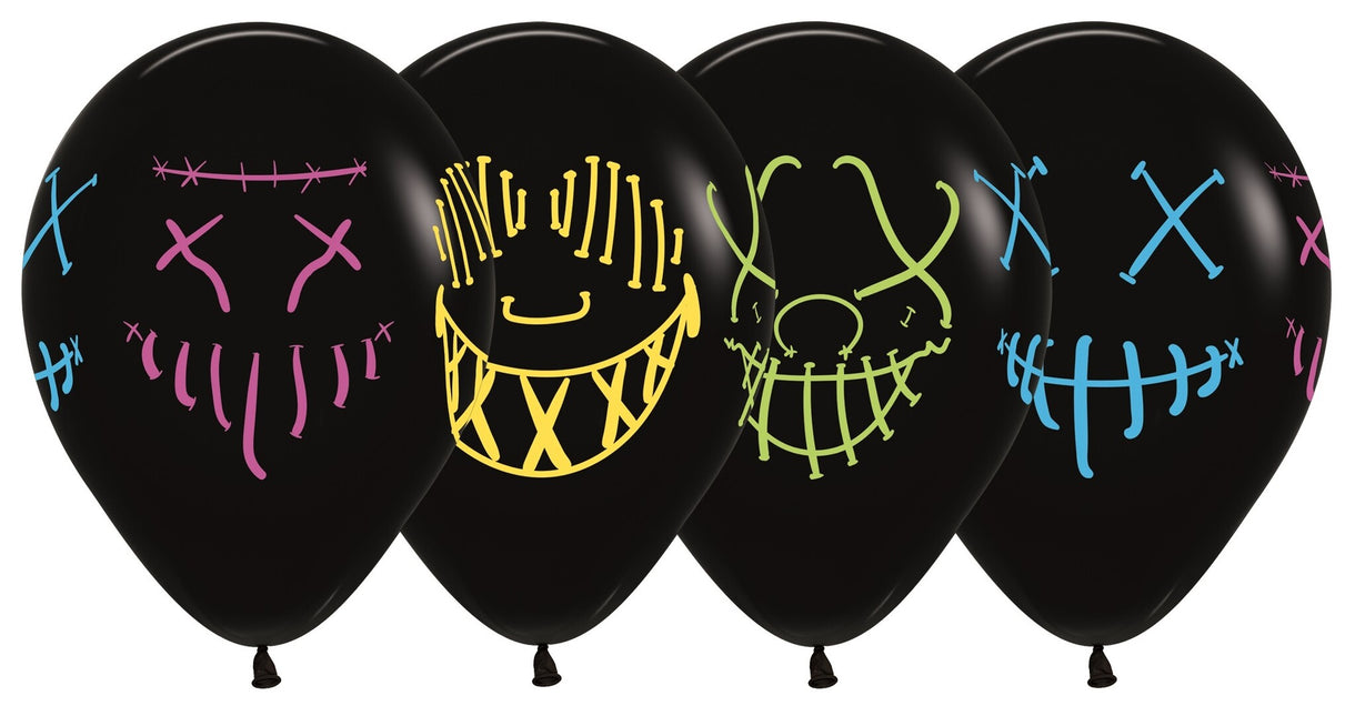 Ballons Masken Neon Tinte Schwarz 30cm 25Stk