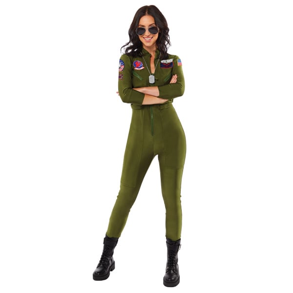 Erwachsenenkostüm Top Gun Jumpsuit Damen