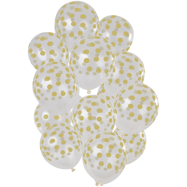 Ballons Dots Gold 30cm 15Stk