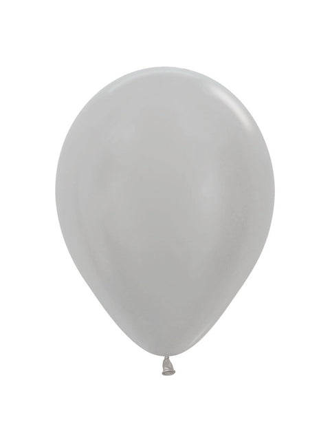 Ballons Perle Silber 23cm 50Stück