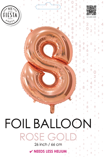 Folienballon Figur 8 Rose Gold 66cm