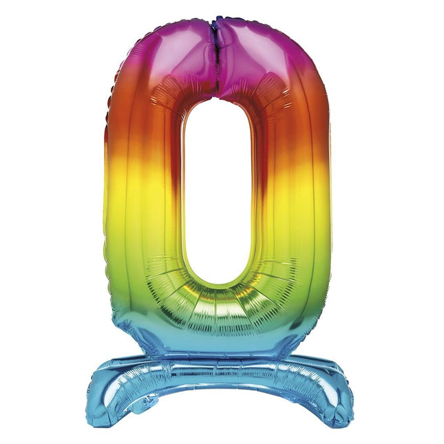 Regenbogen Figur Ballon 0 Jahr mit Standard 76cm