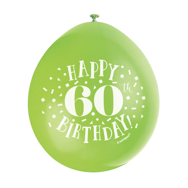 Luftballons Happy Birthday 60 Jahre 28cm 10Stk