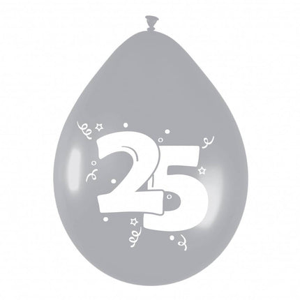 Ballons 25 Silber Party 30cm 6Stk