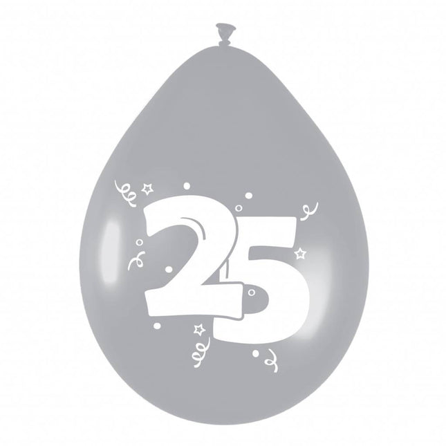 Ballons 25 Silber Party 30cm 6Stk