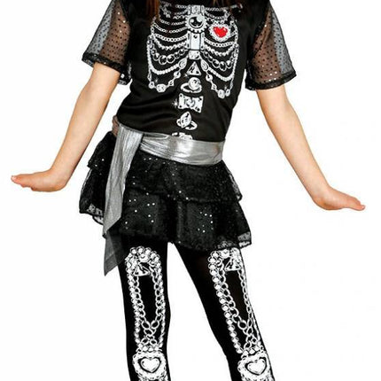 Halloween Kostüm Kind Kleid Skelett Diamant