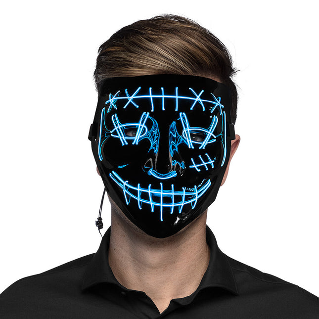 Halloween Led Maske Killer Lächeln Blau