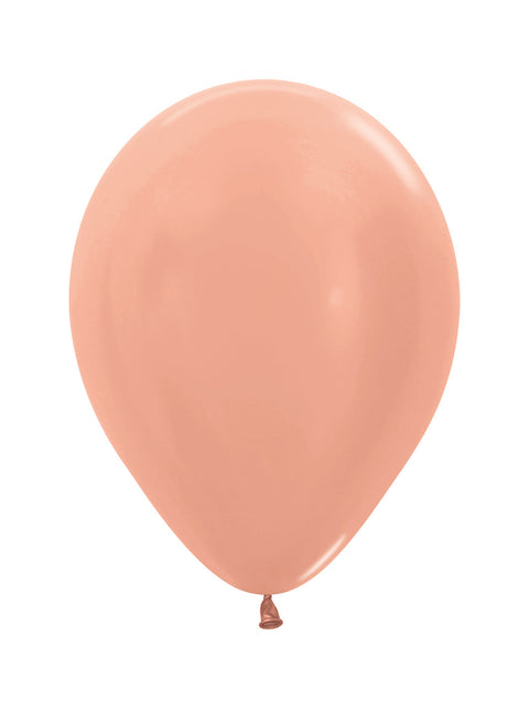 Ballons Metallic Rose Gold 25cm 100Stk