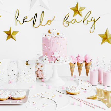 Geburtsgirlande Hello Baby Gold 70cm