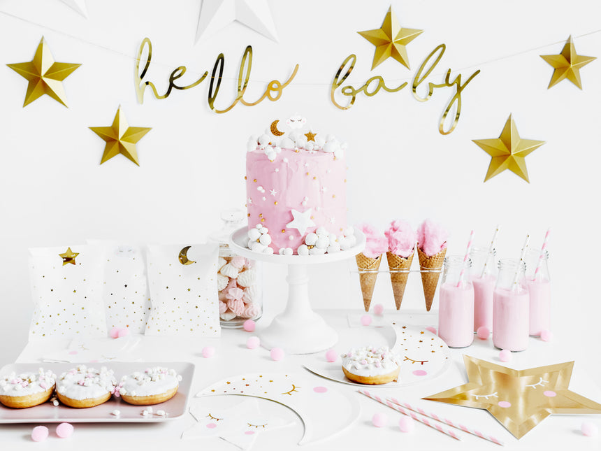 Geburtsgirlande Hello Baby Gold 70cm