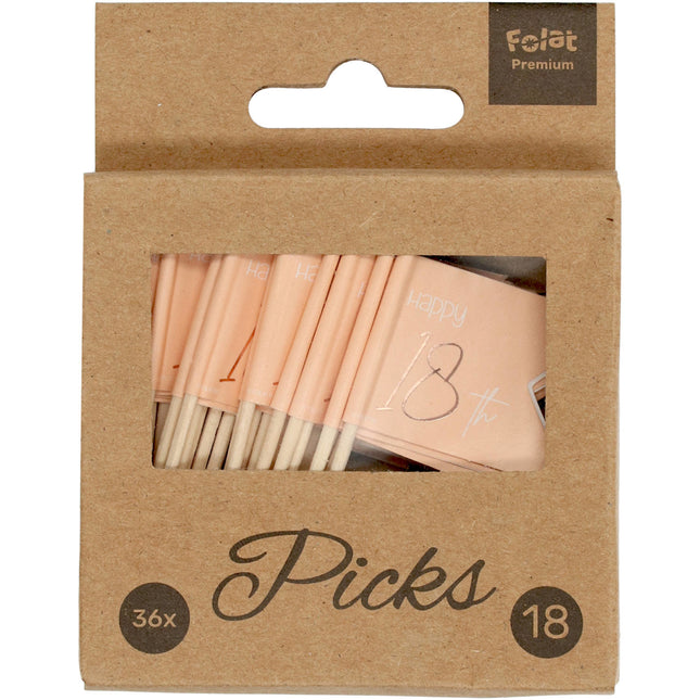 Prickers 18 Jahre Rose Gold 6,5cm 36Stück