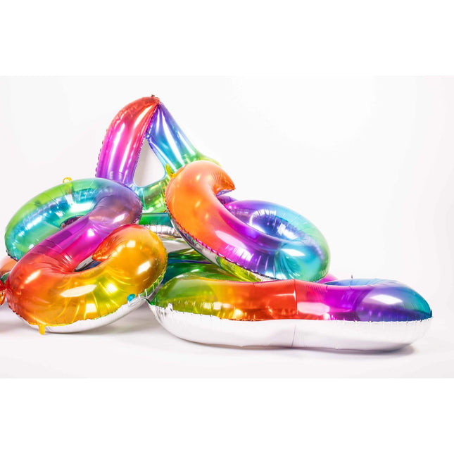 Folienballon Figur 4 Regenbogen XL 81cm leer