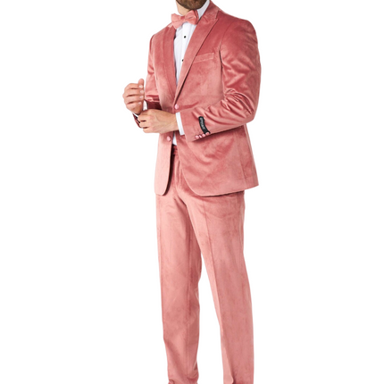 Hellrosa Samt-Smoking für Männer OppoSuits