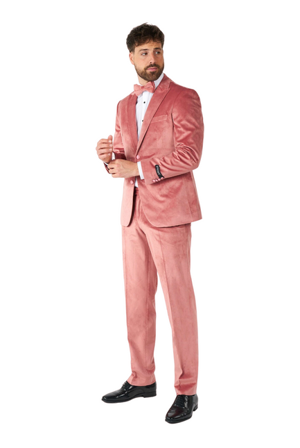 Hellrosa Samt-Smoking für Männer OppoSuits