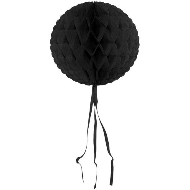 Honeycomb Ball Schwarz Fransen 30cm