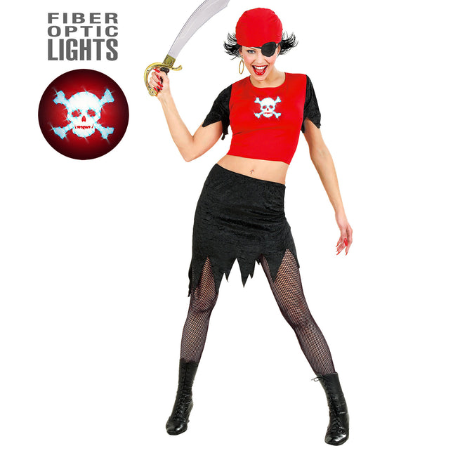 Piratenkostüm Rot Schwarz Damen