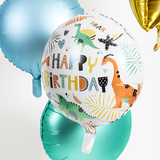 Heliumballon Happy Birthday Dino Leer 45cm