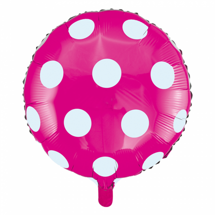 Helium Ballon Dots Rosa 45cm leer