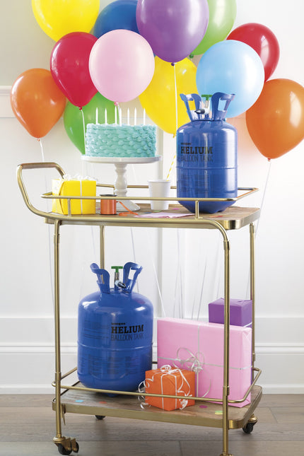 <tc>Heliumflasche</tc> mit 100 Luftballons und Schleife