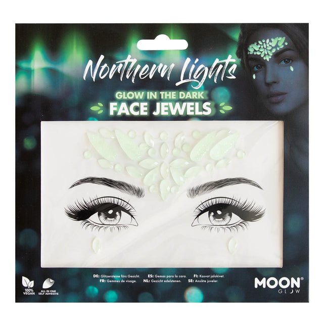 Mondschein Glow Glow in the Dark Face Jewels Nordlichter