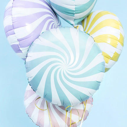 Heliumballon Hellblau Swirl 45cm Leer