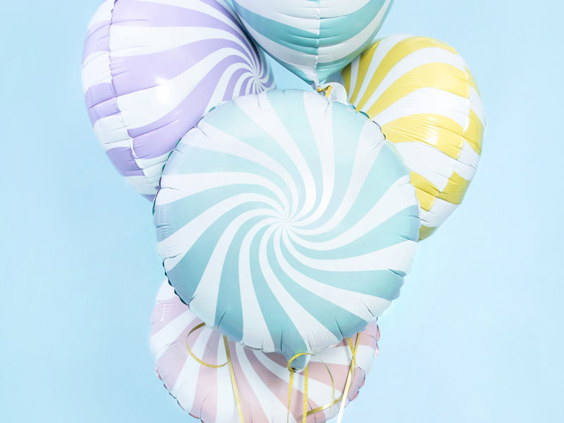 Heliumballon Hellblau Swirl 45cm Leer