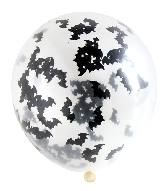 Halloween Ballons Fledermaus Konfetti 30cm 4Stk