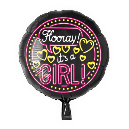 Geburt Helium Ballon It's a Girl Neon 46cm leer