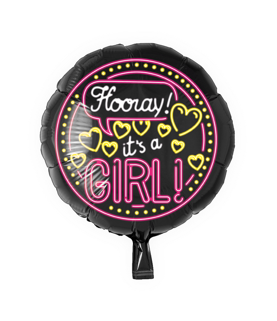 Geburt Helium Ballon It's a Girl Neon 46cm leer