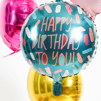 Heliumballon Geburtstag Happy Birthday Blau Rose Gold Leer 45cm