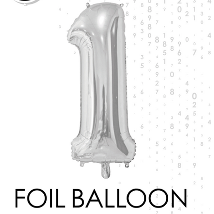 Folienballon Figur 1 Silber 66cm