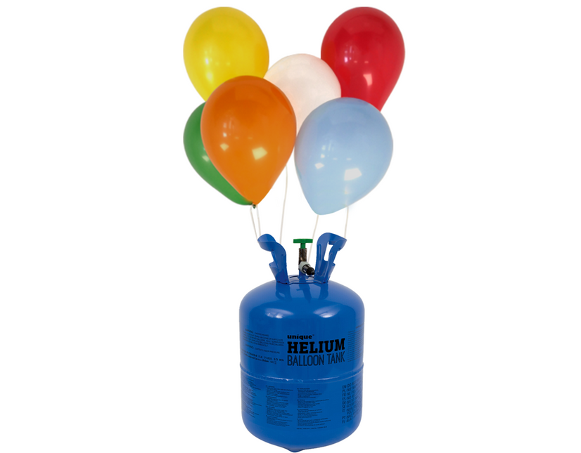 Heliumflasche mit 200 Luftballons und Schleife