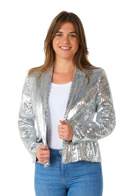 Paillet Silber Blazer Damen Suitmeister