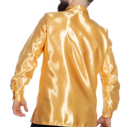 Disco Bluse Rüschen Gold