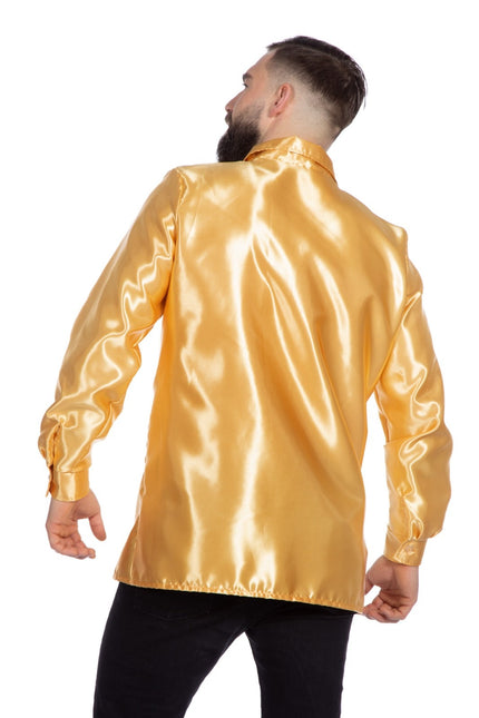 Disco Bluse Rüschen Gold