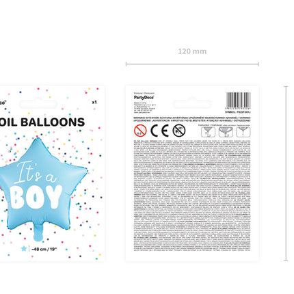 Heliumballon Herz It's A Boy Leer 48cm