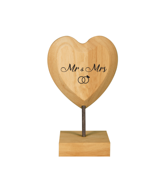 Wooden Heart Mr. & Mrs.