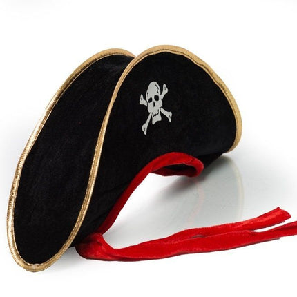 Piratenhut Schwarz Rot