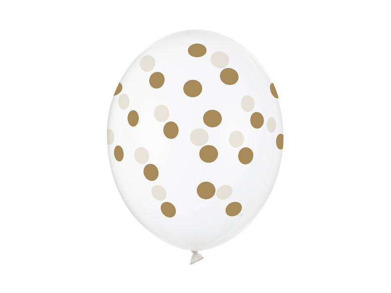 Transparente Ballons Gold Dots