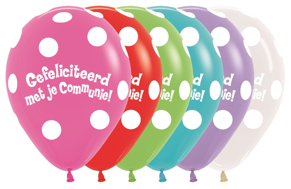 Ballons Kommunion Polka Dots Mix 30cm 50pcs