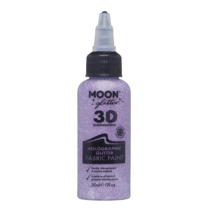 Moon Glitter Holographic Glitter Fabric Paint Purple 30ml