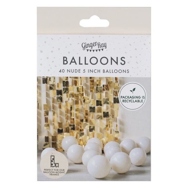 Beige Luftballons 13cm 40Stk