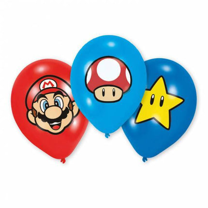 Super Mario Ballons Dekoration 28cm 6Stück