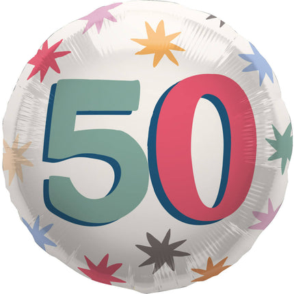 50 Jahre Helium Ballon Farbig Leer 45cm