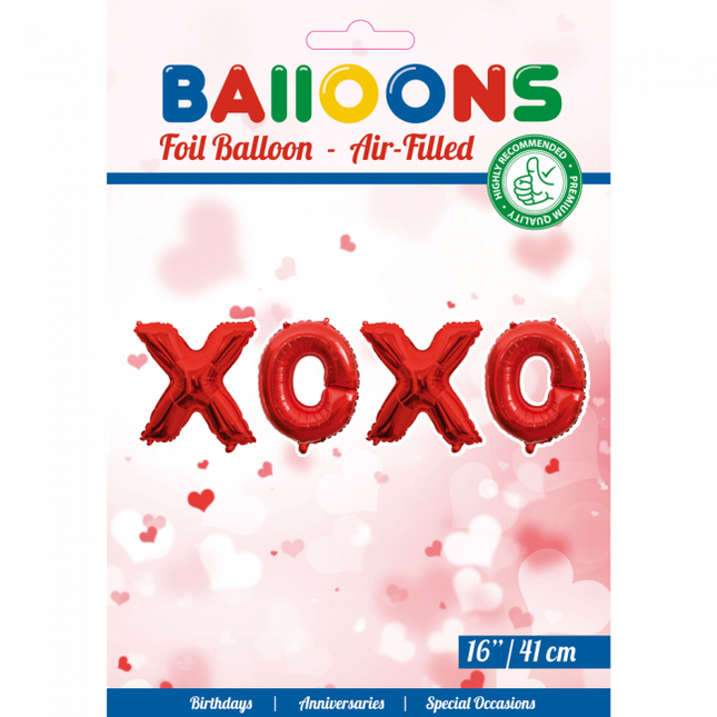 Luftballons Buchstaben Set xoxo Rot 41cm