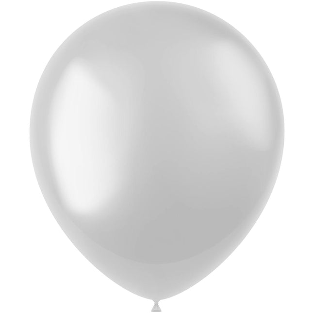 Weiße Luftballons Metallic Perlweiß 33cm 10Stk