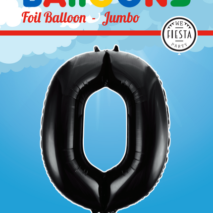 Folienballon Figur 0 Schwarz XL 86cm leer