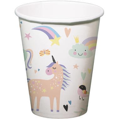 Pappbecher Einhorn&Regenbogen 250ml 6 Stk.