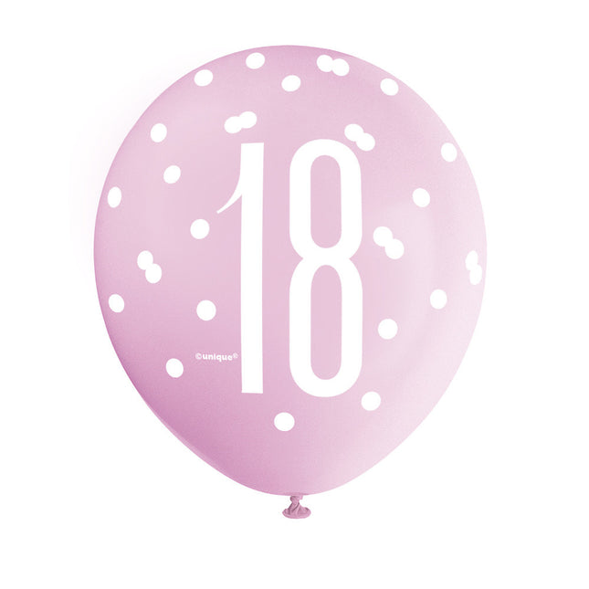 Ballons 18 Jahre Dots 30cm 6Stk