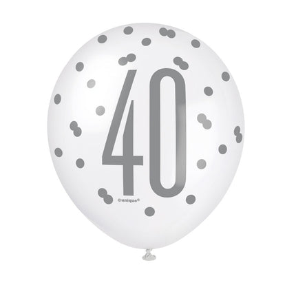 Ballons 40 Jahre Dots 30cm 6Stück